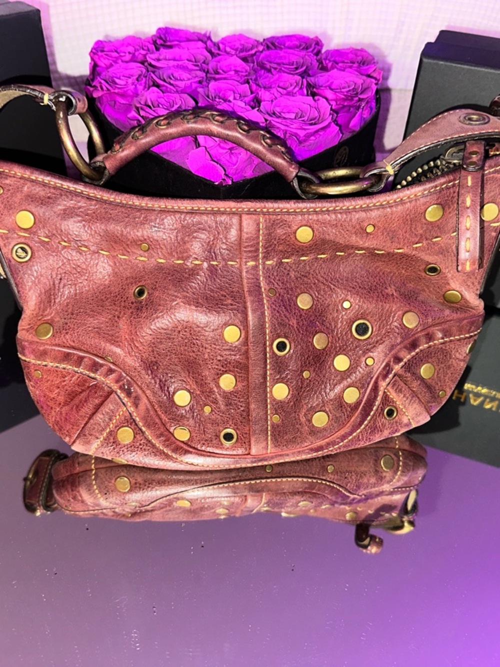 Y2K true vintage COACH Leather  Shoulder Bag - MAROON
